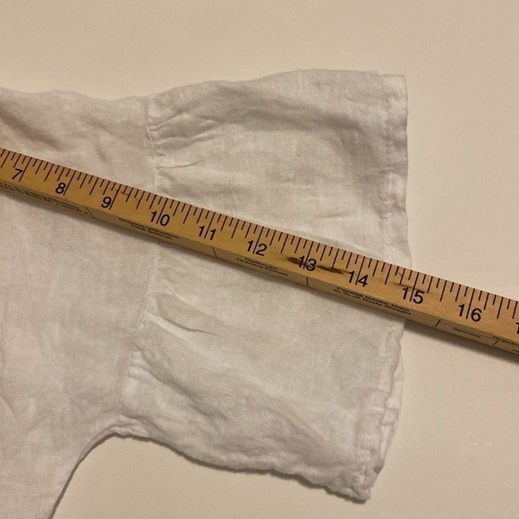 Viola Borghi size L linen blouse white made in Italy - Picture 7 of 8